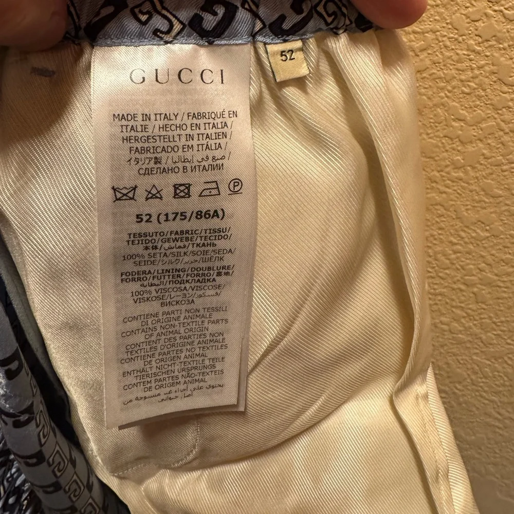 New Gucci G Logo Silk Shorts Blue Size 52 / Fits Like a US L 34 - 38 Waist - Picture 10 of 10